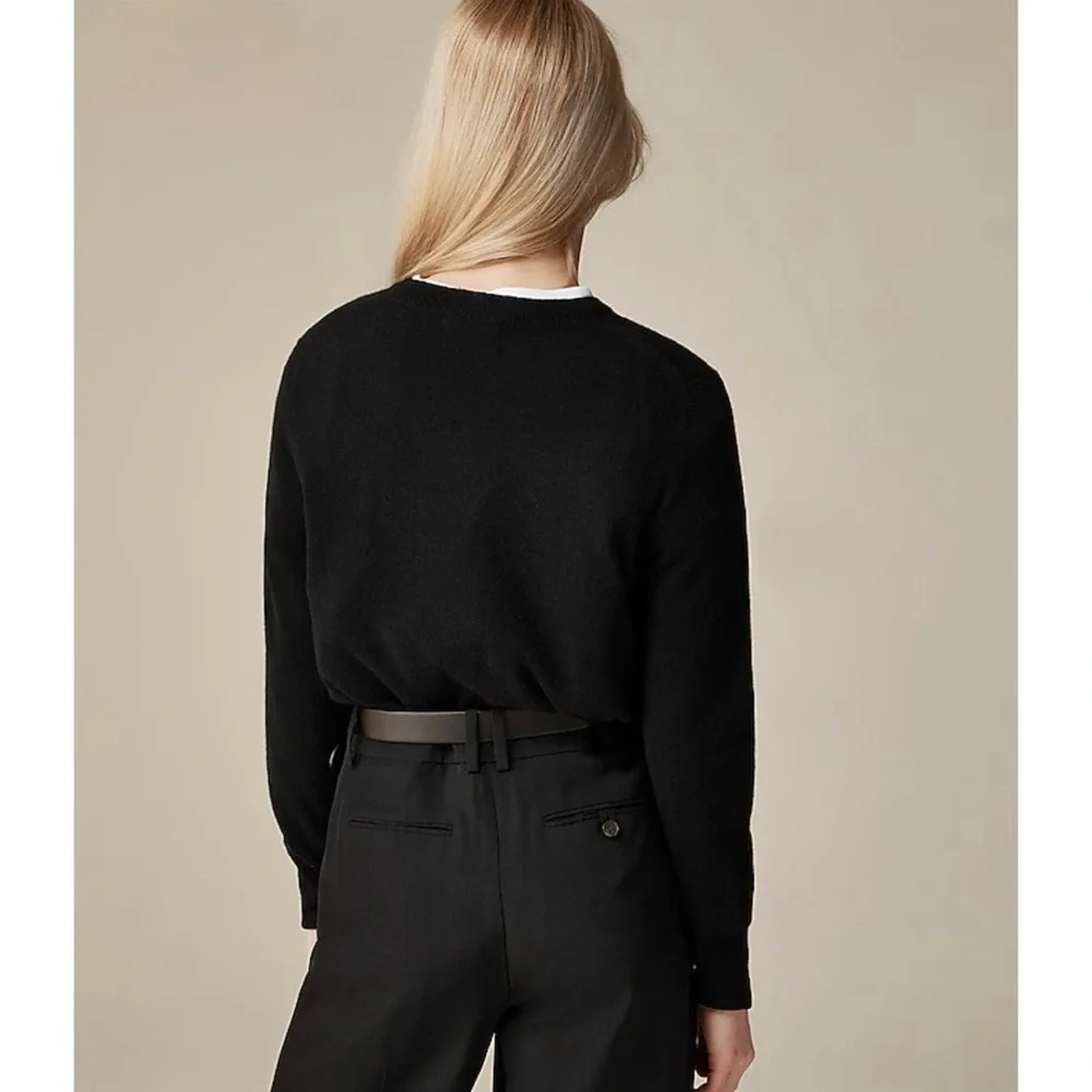 NWT J. Crew Cashmere Classic-fit Crewneck Sweater Black